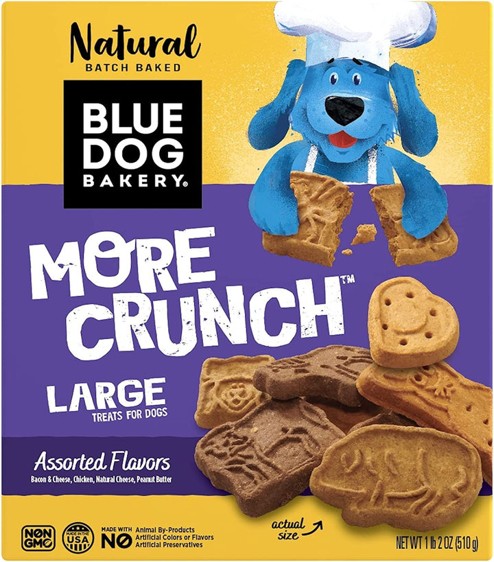 Natural Dog Treats, More Crunch Large, Assorted Flavors, 18oz Box, 6 Boxes