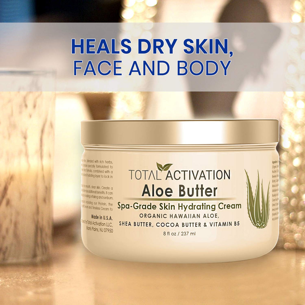 Large 8 oz Container Hawaiian Aloe Vera Face Moisturizer to use Day or Night for Sunburn Relief, Eczema, Anti Wrinkle for Men Women all Skin Types better than Aloe Vera Gel, 100% Pure Aloe Vera Juice