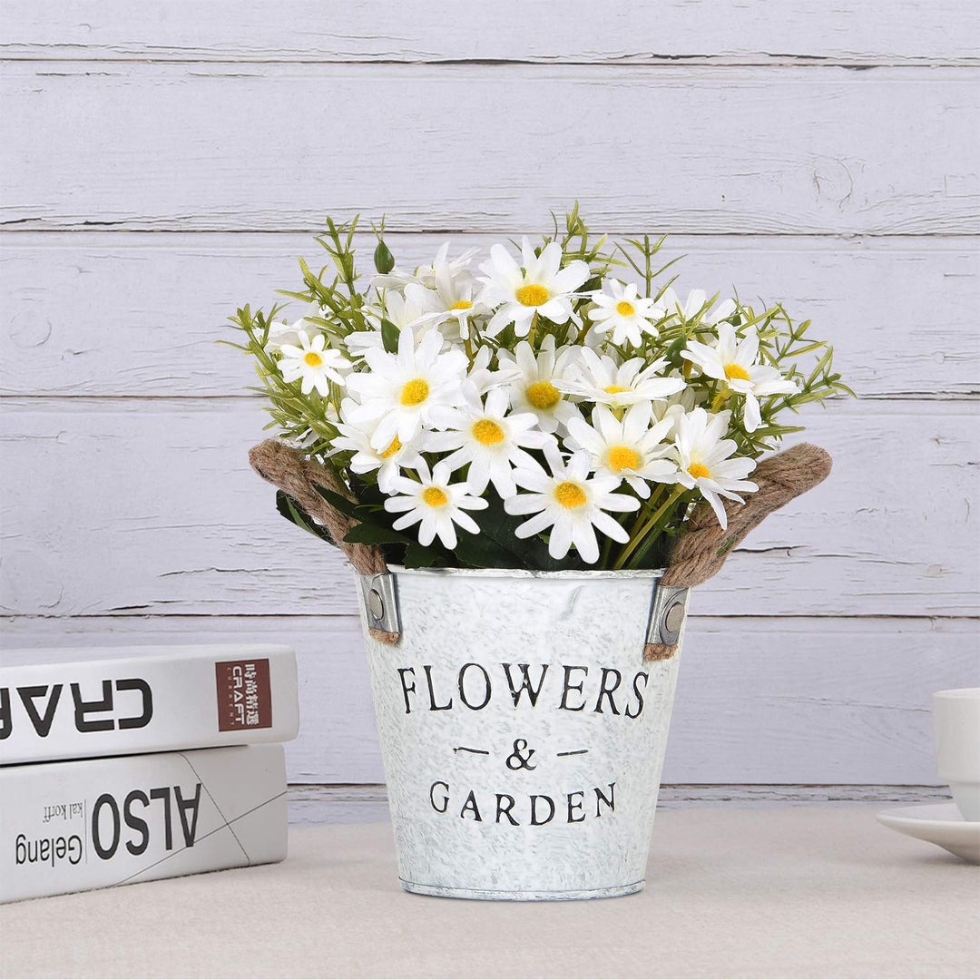 Artificial Rose Flower Pot Fake Rose Flowers Bonsai Pot Artificial Flowers in Metal Pot Artificial Rose Metal Pot Bonsai Artificial Blue Rose Flower Pot for Wedding Party Stage Bathroom Cabinet, Blue