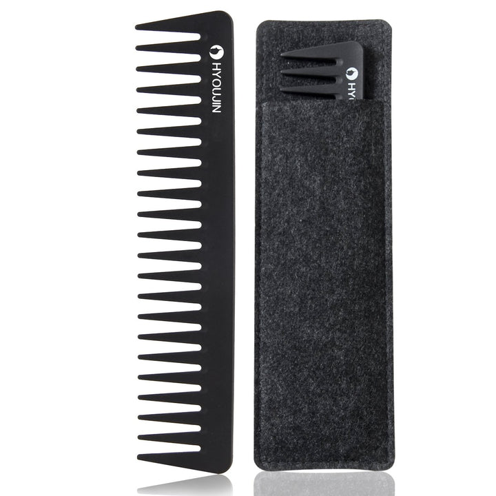 HYOUJIN 601 Black Carbon Wide Tooth Comb Detangling Com