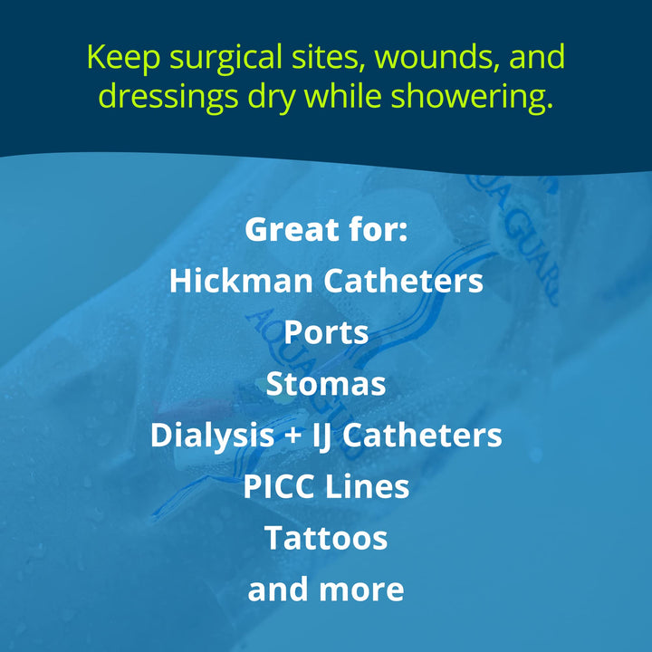 TIDI AquaGuard Sheet – 9” x 9” – Shower Protection Sheet – Self-Adhesive Moisture Barrier – Made without Latex – Wound Cover for Showering – 7 Sheets per Package – Home Medical Supplies (50015-PKG)