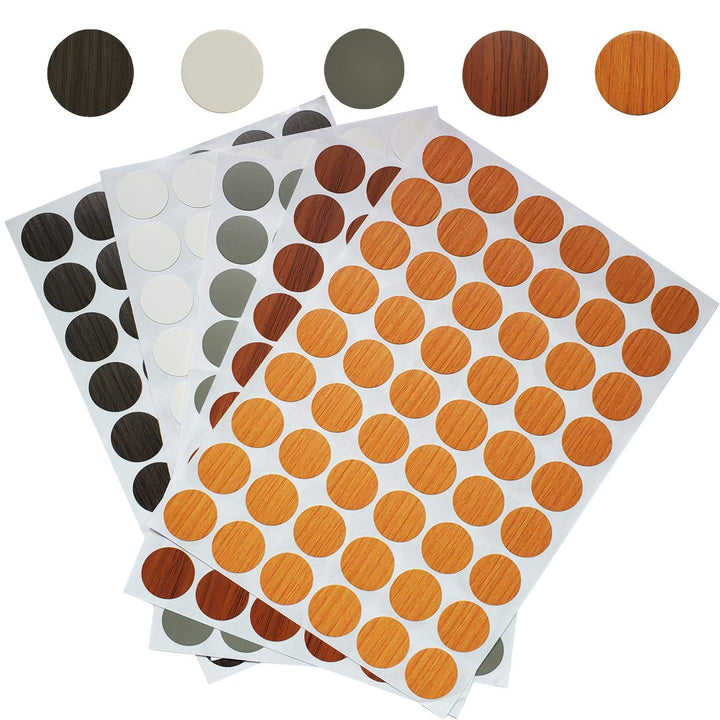 270 Pcs PVC Self-Adhesive Screw Hole Stickers,21mm Screws Covers Caps for Cabinet Wardrobe