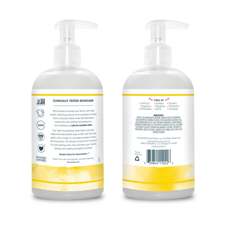 Kirk&#39;S Natural - Odor Neutralizing Hydrating Liquid Hand Soap Lemon &amp; Eucalyptus 181789
