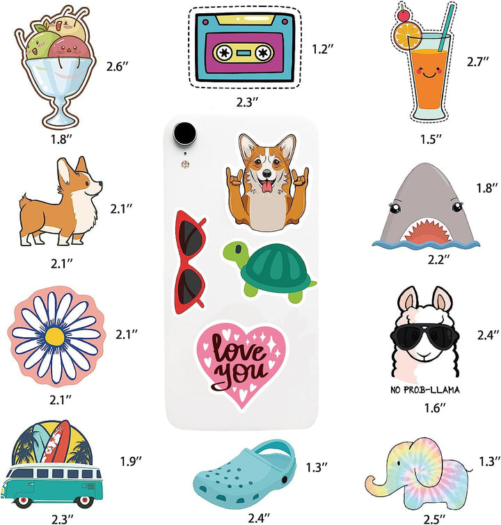 Stickers for Water Bottles, 200 Pack/PCS Hydroflask Cute Vinyl Vsco Aesthetic Waterproof Stickers Laptop Skateboard Computer Phone Stickers for Kids Teens Girls, Sticker Packs