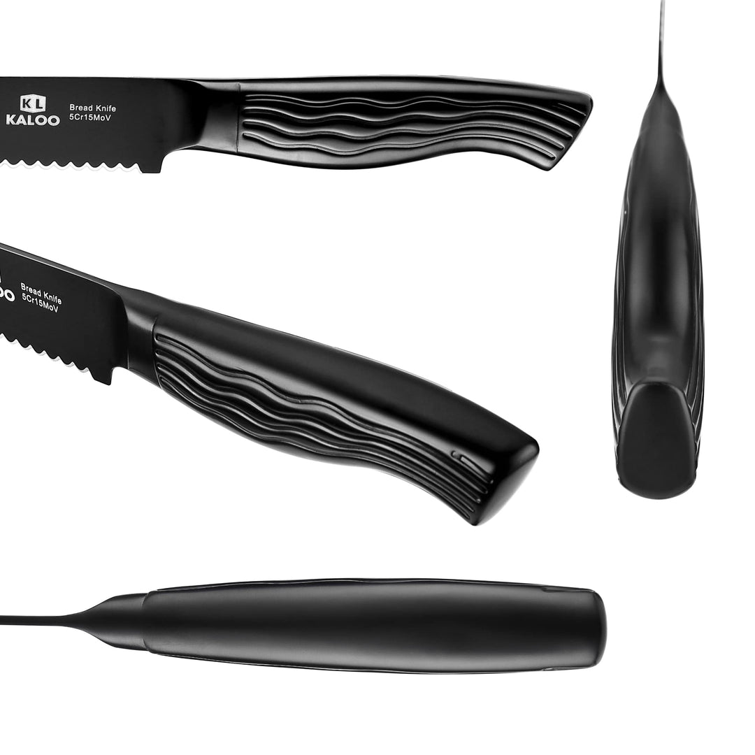 KALOO Serrated Bread Knife, Bread Knife For Homemade Bread, Professional Bread Cutter &amp; Bread Slicers, Ultra Sharp German Stainless Steel, Full Tang With Sheath (8-Inch Blade With 5-inch Handle)