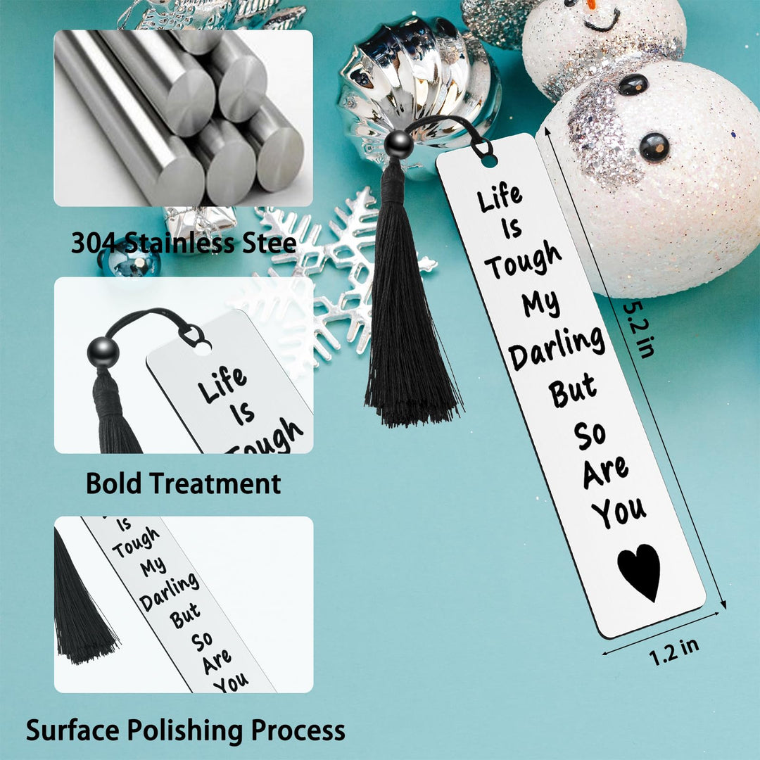 Inspirational Bookmarks Adult Stocking Stuffers for Women Men Personalized Metal Bookmarks Gifts for Book Lovers Cancer Survivor for Birthday Christmas Gifts