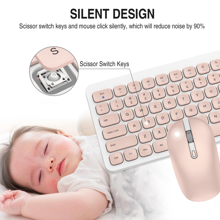 cimetech Wireless Keyboard and Mouse Combo, Compact Ful