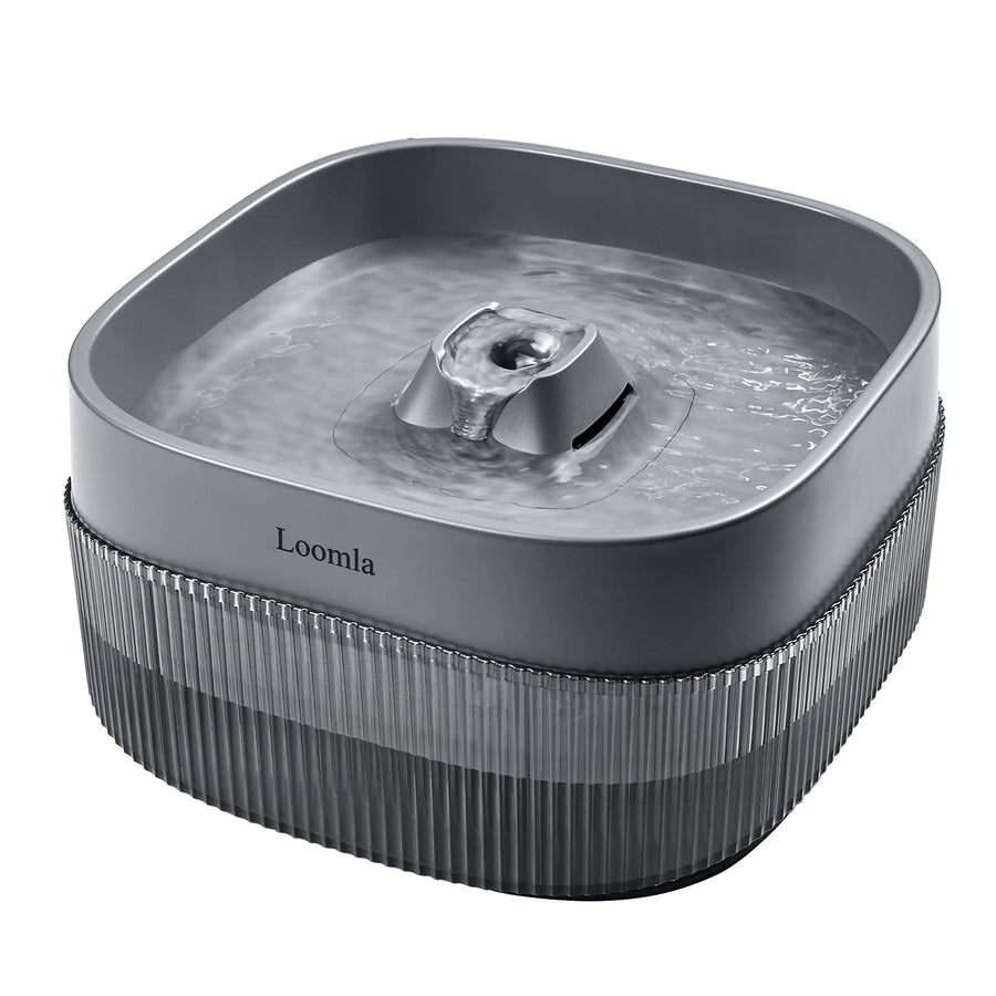 , 135oz/4L Dog Water Bowl Dispenser and Cat Water Fountain, Automatic Pet Water Fountain for Small to Medium Dogs, Cats & Other Pets (Grey)