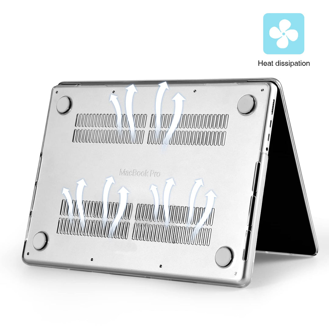 Case Compatible with MacBook Pro 14 inch 2024-2021 M4 M3 M2 M1 Pro Max Chip A3112 A3185 A3401 A2918 A2992 A2779 A2442, Hard Shell Cases with Keyboard Cover, Screen Protector - Crystal Clear