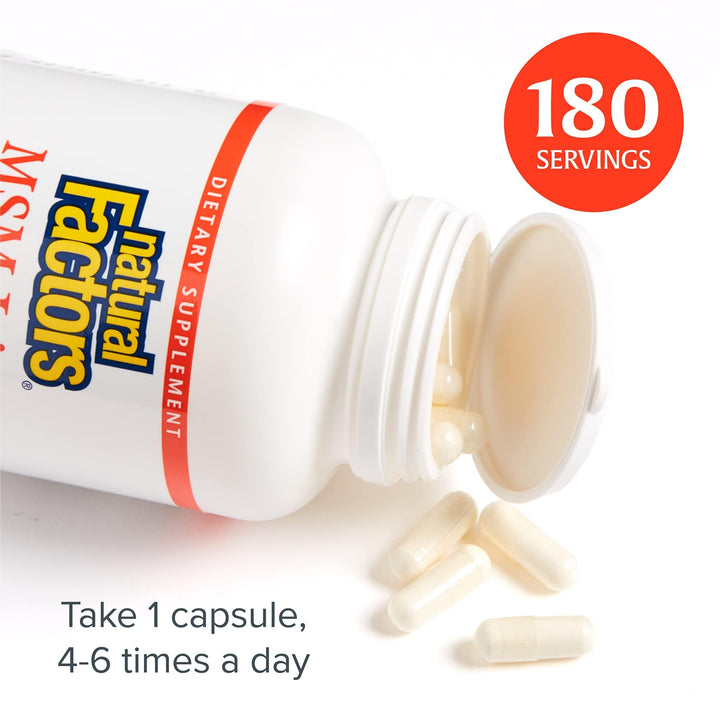 Natural Factors, MSM Joint Formula, Supports Healthy Joints and Mobility, 180 Capsules