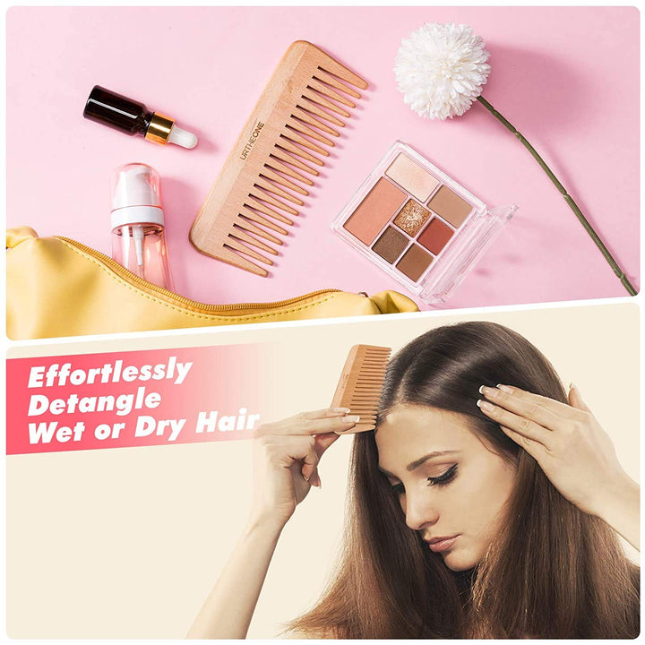 Hair Brush Boar Bristle Hairbrush for Thick Curly Thin Long Short Wet or Dry Hair Adds Shine and Makes Hair Smooth, Wooden Comb, Travel Bag &amp; Gift Box Included