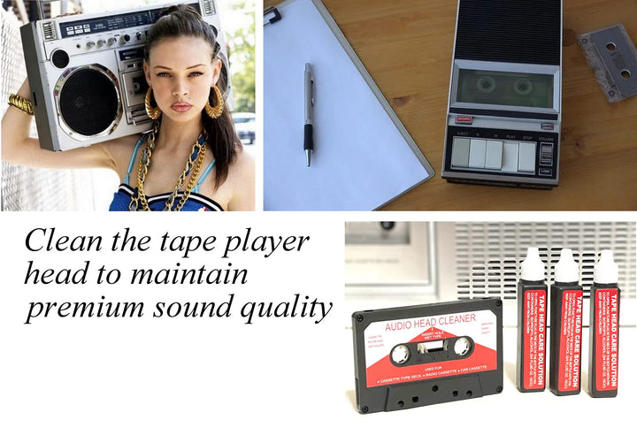 Audio Tape Cassette Head Cleaner w/ 3 Cleaning Fluids C