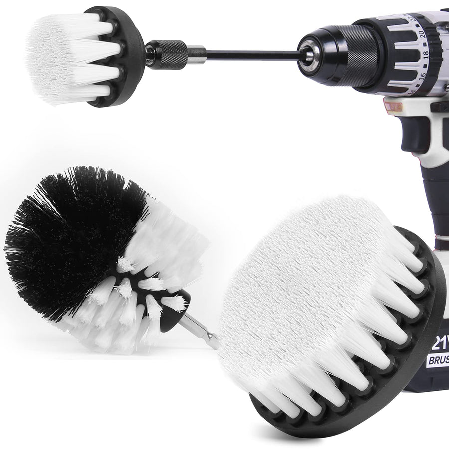Shieldpro 4 Pack Drill Brush Power Cleaning Scrub Brush,White