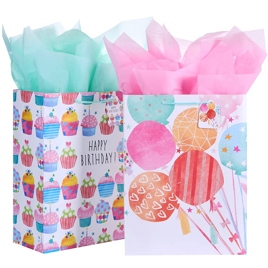 16.5 Extra Large Gift Bags for Birthdays Party with Tis