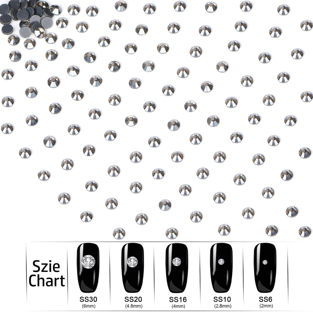 2000 Pieces SS20 Transparent Black Hotfix Rhinestones Flatback Round Crystal Glass Rhinestones Gems for Crafts Nail Face Art Clothes Shoes Bags DIY