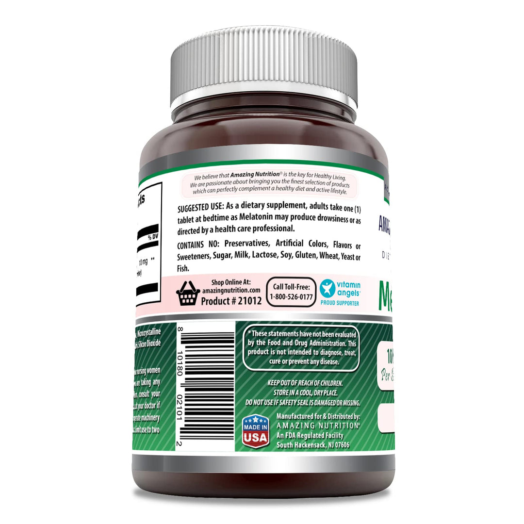 Amazing Nutrition Melatonin 10 Mg, 120 Tablets - Helps 