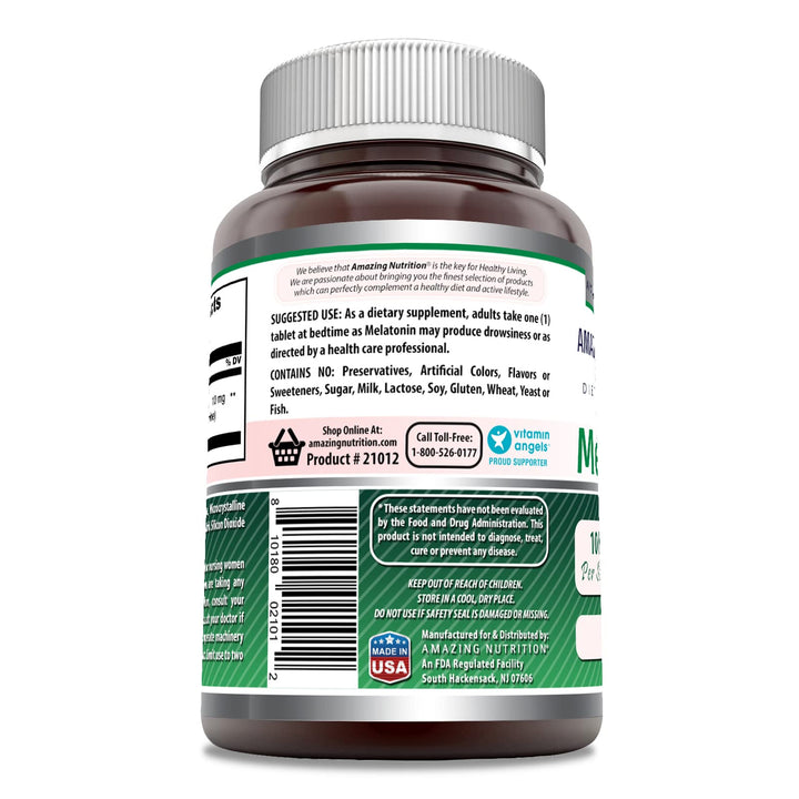 Amazing Nutrition Melatonin 10 Mg, 120 Tablets - Helps 