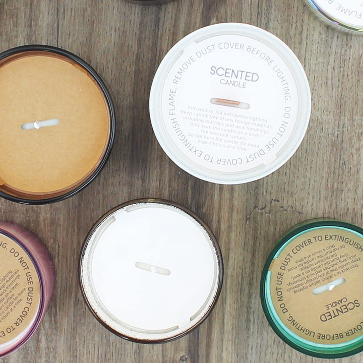 Candle Dust Covers, 48pcs Printed White Matte Candle Dust Lid with Pull Tab for Candle Making (12 Sizes)