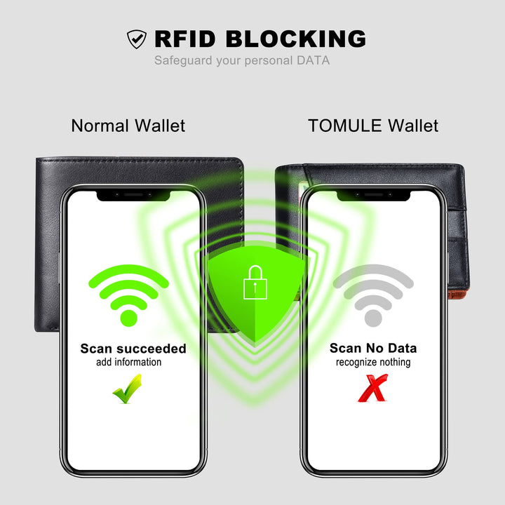 Mens Leather Wallets Slim Minimalist Wallet Bifold Front Pocket Wallet with Money Clip Wallet RFID Blocking Card Wallet for Men Thin Small Wallet with Coin Pocket ID Window (Black&amp;Orange)