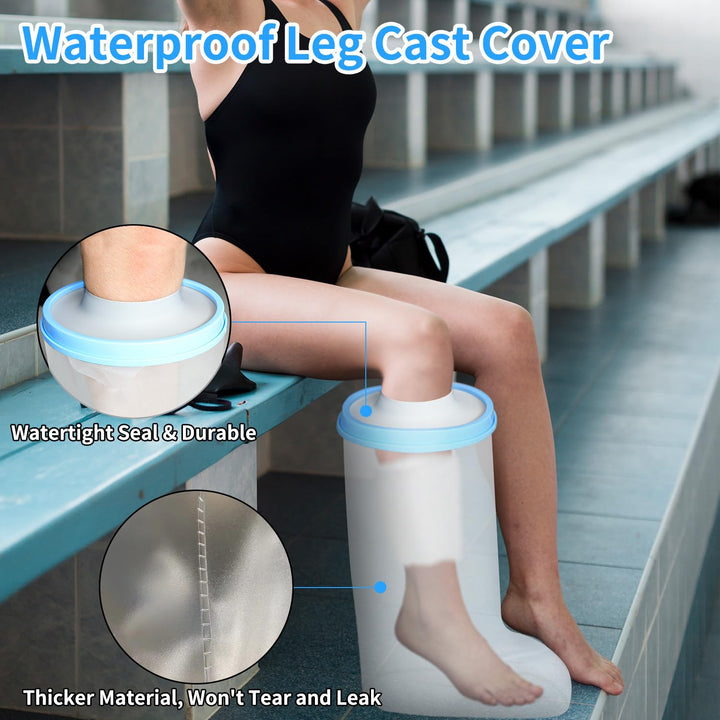 Adult Lower Leg Cast Cover for Shower, Waterproof Showe