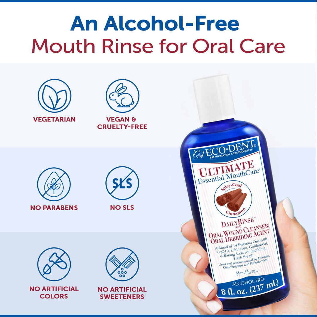 Eco-Dent Ultimate Daily Mouth Rinse, Cool Cinnamon 8 oz