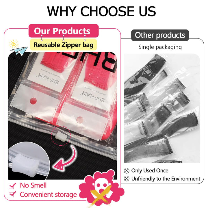 Colored Clip in Hair Extensions 22 10pcs Straight Fashion Hairpieces for Party Highlights Purple