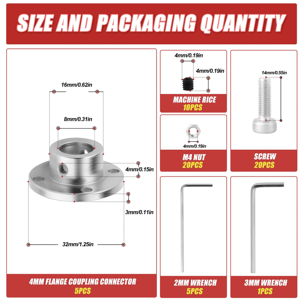 5PCS 8mm Flange Coupling, Motor Shaft Coupler, Flanged Shaft Mount, for DIY Handmade Model