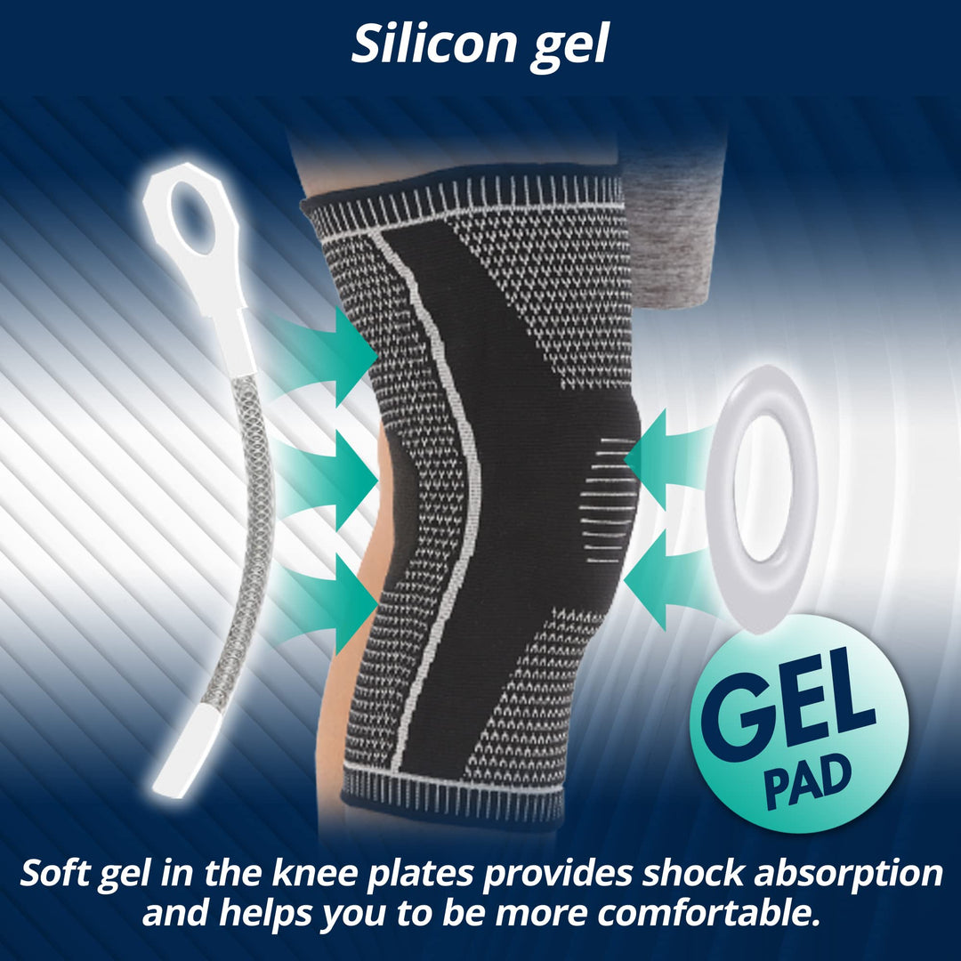 Knee Brace For knee Pain , Compression Knee Sleeve with Side Stabilizers &amp; Gel Pad | For Men and Women | Joint Pain Relief | Running, Basketball , Sports |Medical Grade Knee Pads For Meniscus Tear Knee Pain ACL MCL Injury Joint Recovery - Single (Med