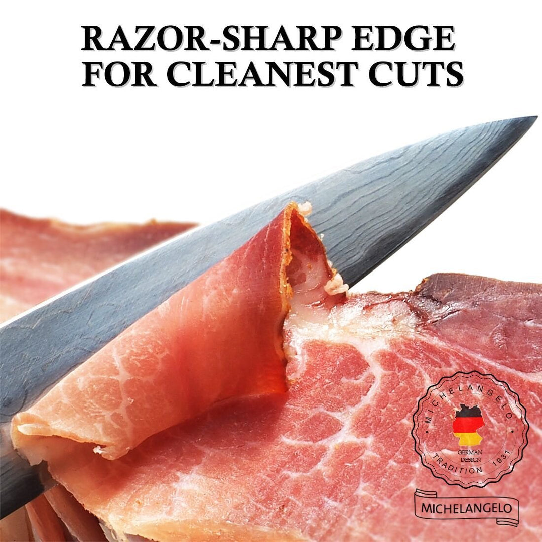 Professional Chef Knife 8 Inch Pro, German High Carbon Stainless Steel with Ergonomic Handle, Japanese Knife, for Kitchen - Inch, Etched Damascus Pattern