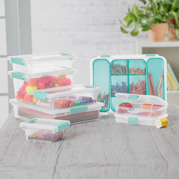 6-Pack Plastic Bins with Lids, Clear Shoe Boxes &amp; Containers, Small, 6 Qt