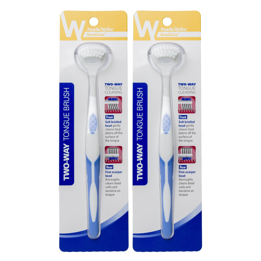 Pearlie White Tongue Brush Tongue Cleaner, Pack of 2