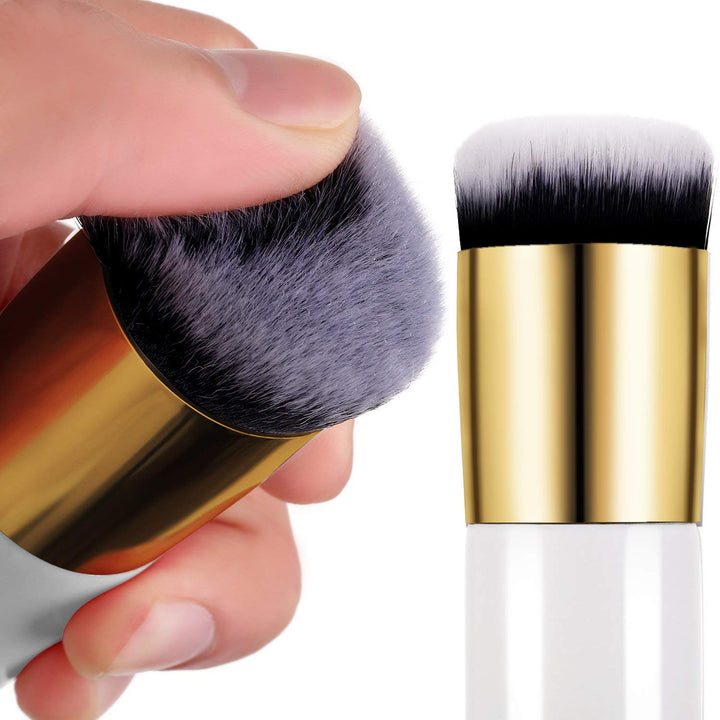 White: 2 Pieces Foundation Brush Flat Cream Makeup Brushes Cosmetic Make-Up Brush (White)