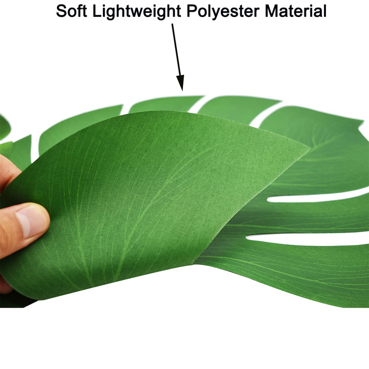 30PCS Tropical Artificial Palm Leaves Monstera Party Decoration 3 Size (Large Medium Small) for Hawaiian Luau Party Jungle Beach Theme Table Decorations