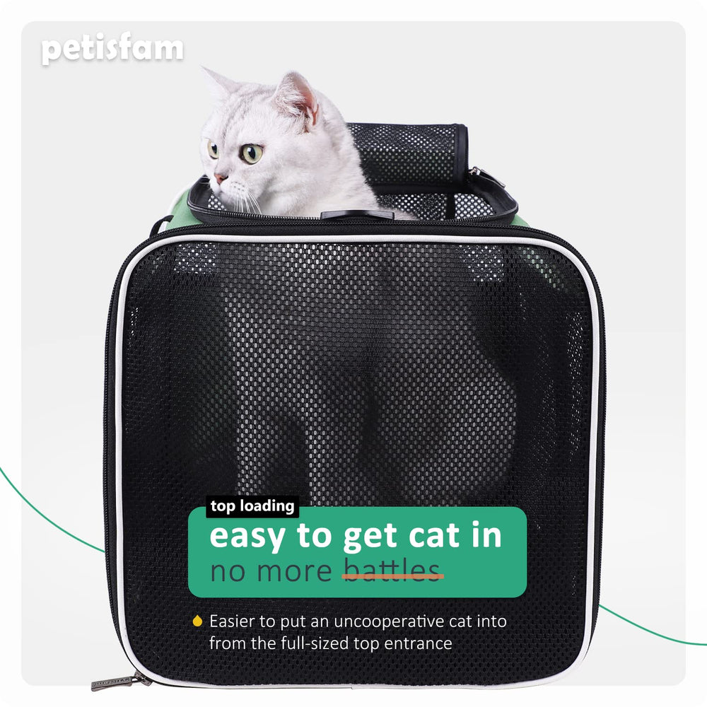Easy Load Pet Carrier for Large, Medium Cats, 2 Cats and Small Dogs with Comfy Bed. Easy to Get Cat in, Escape Proof, Easy Storage, Washable, Safe and Comfortable for Vet Visit and Car Ride