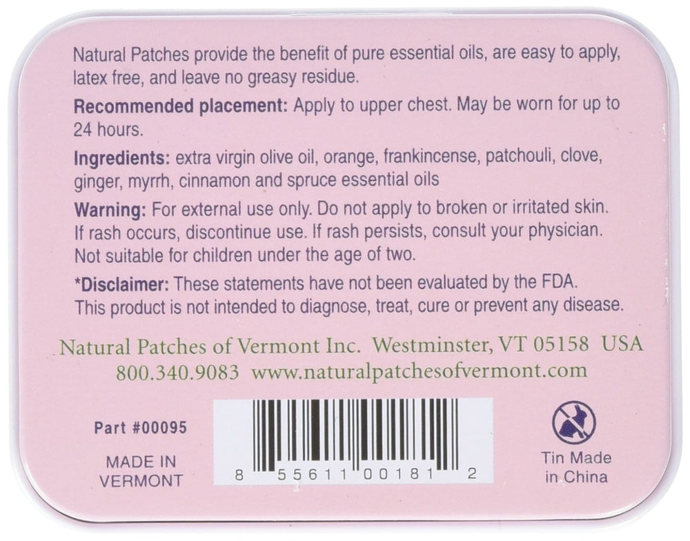 Naturopatch of Vermont Romance Formula Essential Oil Body Patches, Frankincense, 2.6 Ounce