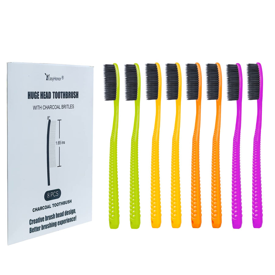 EasyHonor Huge Head Toothbrush, Medium Soft Toothbrush 