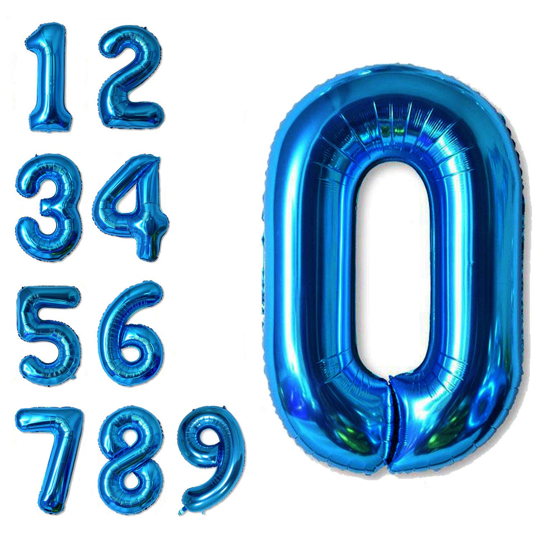 40 Inch Jumbo Blue Number 0 Balloon Giant Balloons Prom Balloons Helium Foil Mylar Huge Number Balloons for Birthday Party Decorations/Wedding/Anniversary