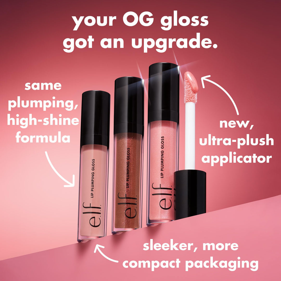 Cosmetics Lip Plumping Gloss, Shimmering Gloss Hydrates and Plumps Lips, Sparkling Rosé