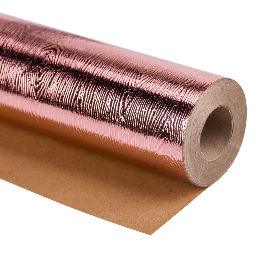 Wrapping Paper Roll - Basics Glossy Rose Gold for Birthday, Holiday, Wedding, Baby Shower Wrap - 30 inch x 16.5 feet