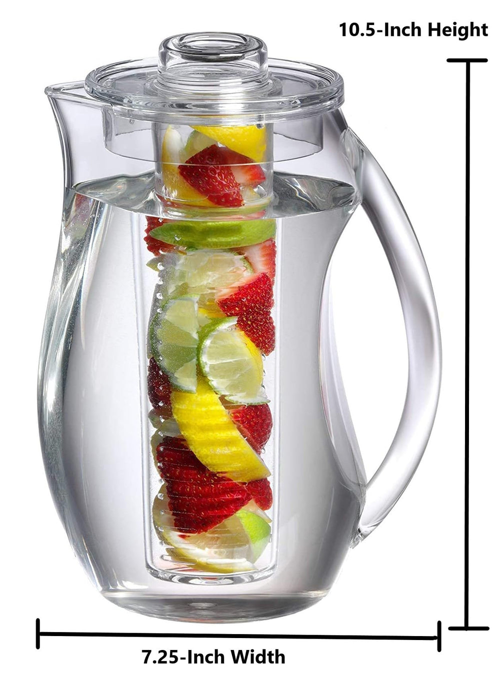 Fruit Infusion Flavor Water Infuser Pitcher, 2.9 qt clear, 93 oz