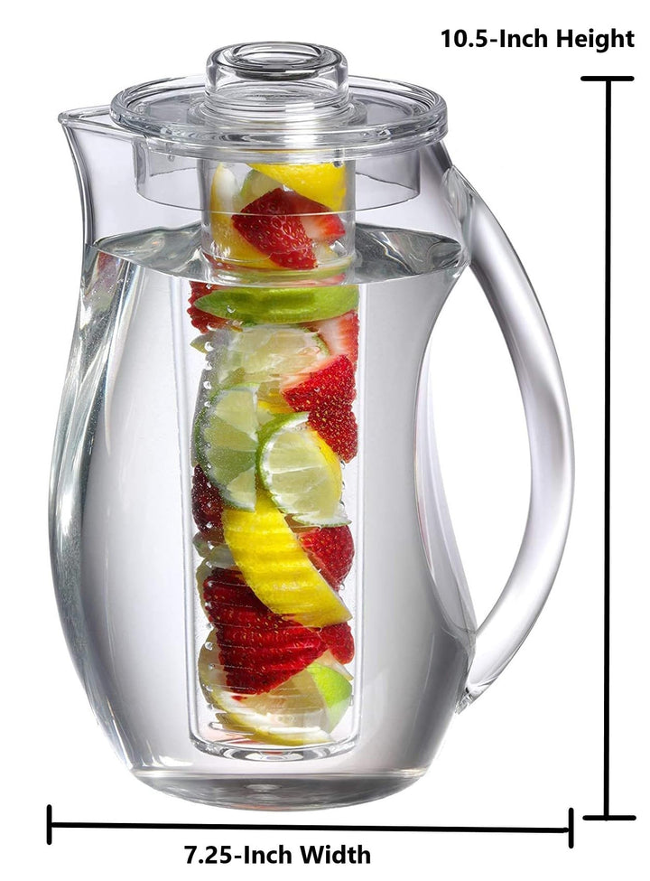 Fruit Infusion Flavor Water Infuser Pitcher, 2.9 qt clear, 93 oz