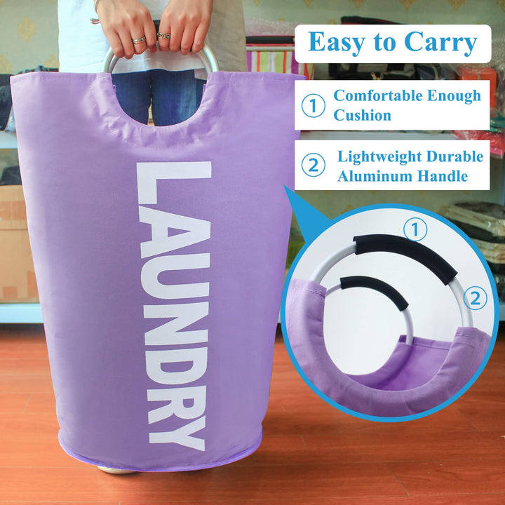 Mziart 90L Large Collapsible Laundry Basket with Padded