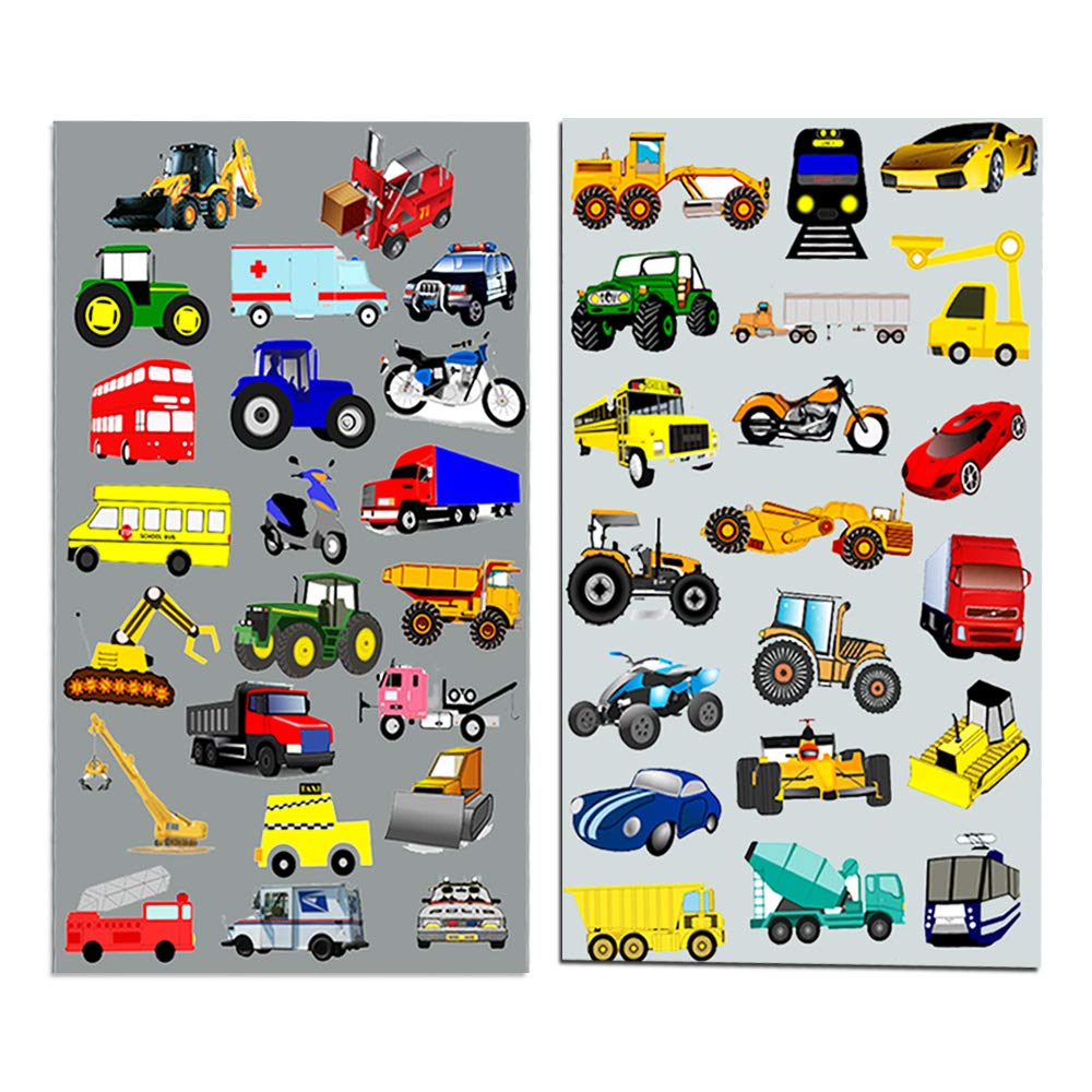 Cars and Trucks Stickers Party Supplies Pack Toddler - Over 160 Stickers for Toddler Boys and Girls (Cars, Fire Trucks, Construction, Buses &amp; More!)
