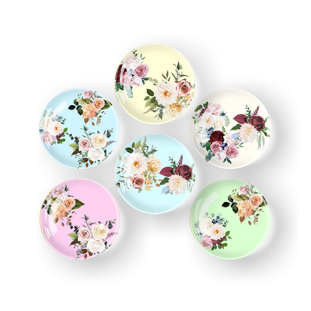 Refrigerator Magnets 6pcs Fridge Magnets,Round Strong Glasses Magnet for Fridge, Whiteboard, Billboard, Dry Erase Board in Home, Kitchen, Office and School (Colorful Roses), 1.18IN