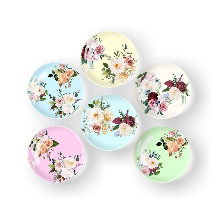 Refrigerator Magnets 6pcs Fridge Magnets,Round Strong Glasses Magnet for Fridge, Whiteboard, Billboard, Dry Erase Board in Home, Kitchen, Office and School (Colorful Roses), 1.18IN
