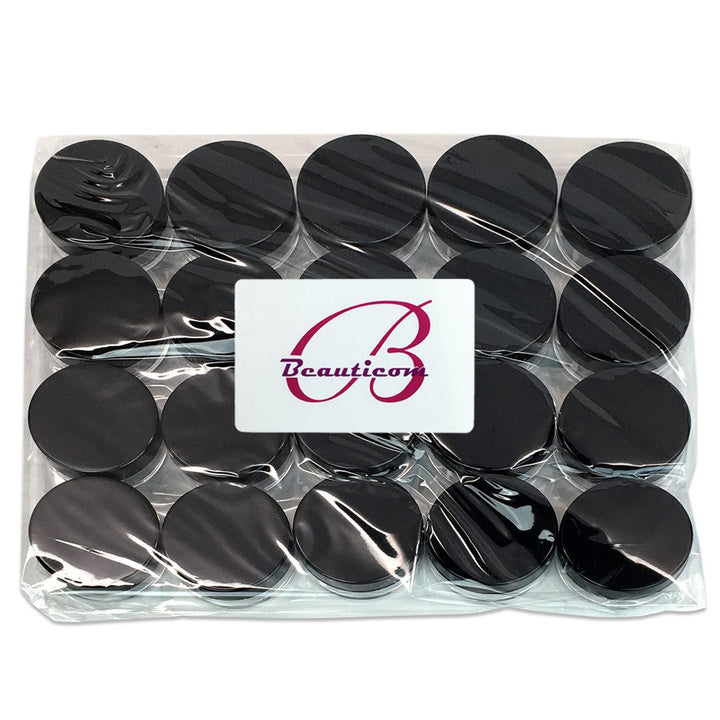 (Quantity: 40 Pieces) Beauticom 10G/10ML High Quality BLACK Lid Plastic Cosmetic Lip Balm Lip Gloss Cream Lotion Eyeshadow Container Jars