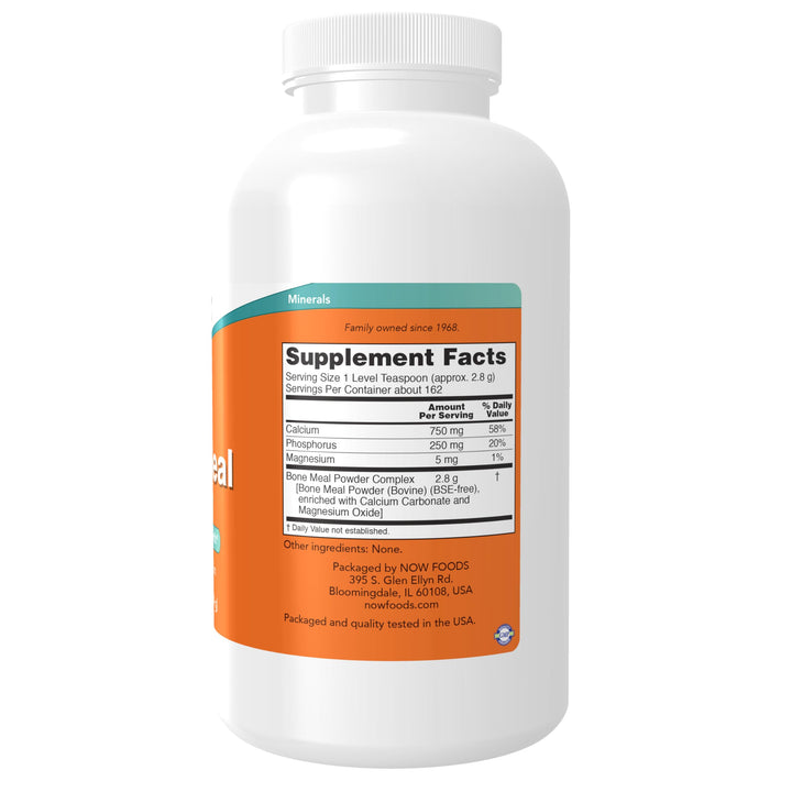 NOW Supplements, Bone Meal Powder with Calcium Carbonat