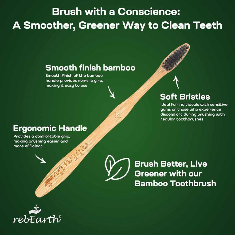 Bamboo Toothbrush I Soft Bristles Best for Sensitive Gu