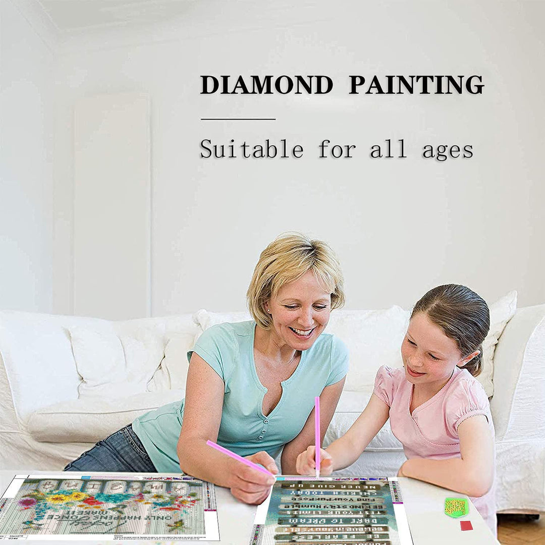 Flower Diamond Painting Kits, 5D Diamond Art Kits Full Drill Diamond Painting Kits for Adults, Painting with Diamonds Arts and Crafts for Adults Flower Excitation Language Home Wall Decor 12X 16 inch