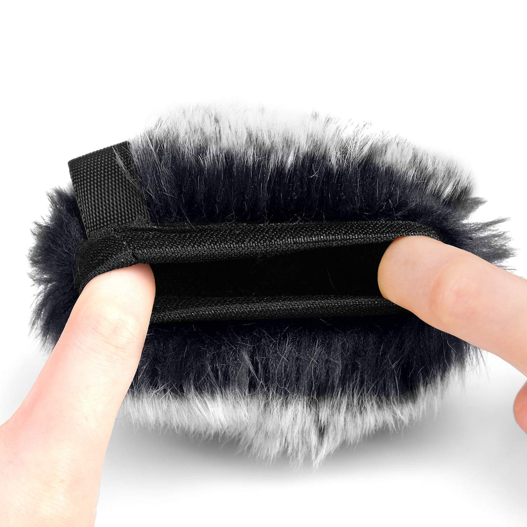 Microphone Windscreen, Furry Windscreen Muff Wind Cover + Foam Microphone Windscreen Cover Compatible with Zoom H1 H1n Apogee Mic and More, Furry &amp; Foam 2Pack